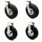 Service Caster 10 Inch Black Pneumatic Wheel Caster Swivel 2 Rigid, 2PK SCC-100S3504-PNB-2-R3504-2 - alternate 1